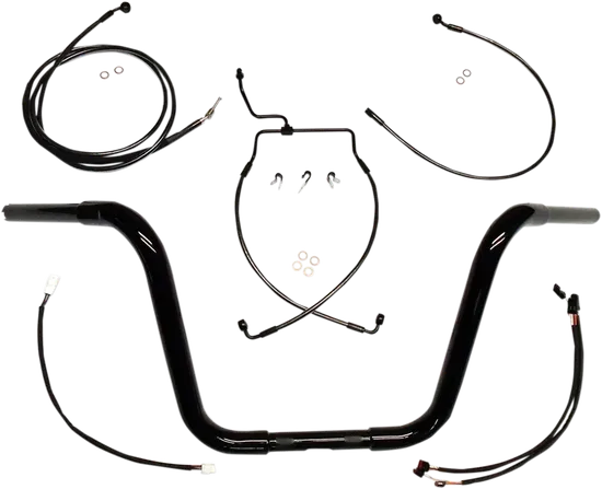 Magnum 1.25in. Caliber Bagger Handlebar Install Kit Black 14in. 2
