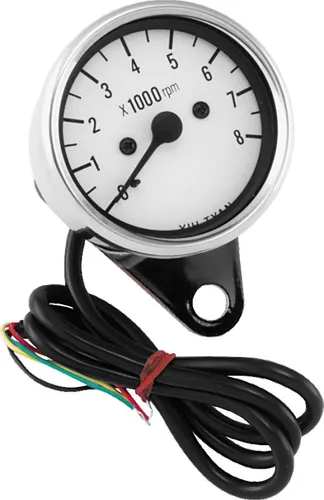 BC Custom Electronic Mini Tachometer White Face 1
