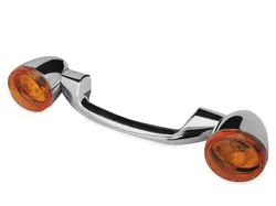 BC Chrome Rear Turn Signal Marker Light Bar Amber Lens Harley Touring Softail