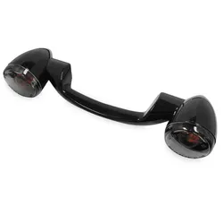 BC Black Rear Turn Signal Marker Light Bar Smoke Lens for Harley Touring Softail