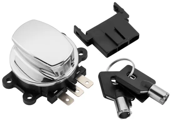 Twin Power Fatbob Style Chrome Ignition Switch with Key 1
