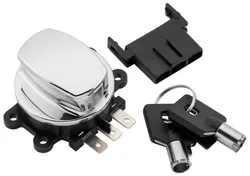 Twin Power Fatbob Style Chrome Ignition Switch with Key