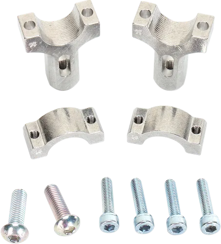 Moose 1 1/8in Silver Aluminum Handguard Clamps