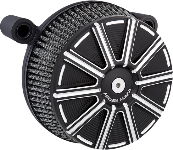 Arlen Ness Big Sucker Stage 1 Air Filter Kit w Cover 10 Gauge Black 1