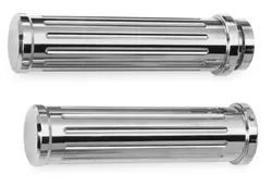 Pro One Chrome Bar Milled Billet Aluminum Grip Pair