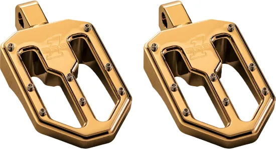Pro One Gold Moto V1 Male Foot Pegs 2.25 x 3.5in Aluminum Adjustable Pair