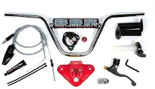 BBR MX Handlebar Kit Red with Controls Levers Cables