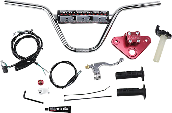 BBR MX Handlebar Kit Red with Controls Levers Cables