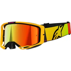Alpinestars Pink Yellow Adult Vision 8 Corp Goggle Single Red