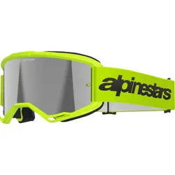 Alpinestars Fluorescent Yellow Adult Vision 3 Wordmark Goggle Single Silver