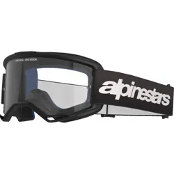 Alpinestars Black White Adult Vision 3 Wordmark Goggle Single Clear