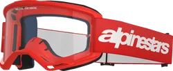 Alpinestars Red White Adult Vision 3 Wordmark Goggle Single Clear