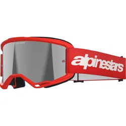 Alpinestars Red Adult Vision 3 Wordmark Goggle Single Silver