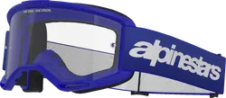 Alpinestars Blue White Adult Vision 3 Wordmark Goggle Single Clear
