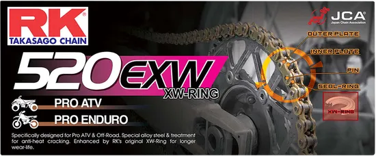 RK 520 EXW Drive Chain 120 Links XW Ring