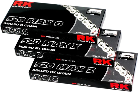 RK Chrome Black 520 MaxZ Drive Chain 120 Links RX Ring