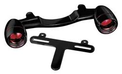 Kuryakyn Gloss Black Rear Turn Signal Bar Bullet Light Red Lens