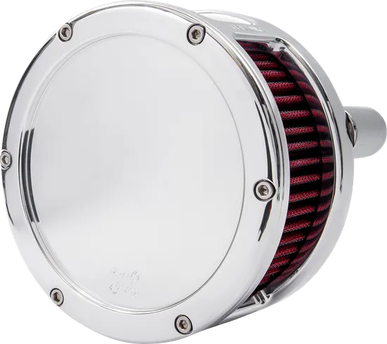 Feuling Chrome Solid Cover Red Air Cleaner Kit
