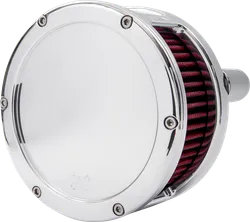 Feuling Chrome Solid Cover Red Air Cleaner Kit