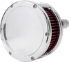 Feuling Chrome Solid Cover Red Air Cleaner Kit