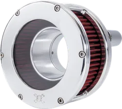 Feuling BA Chrome Clear Cover Red Air Cleaner Kit