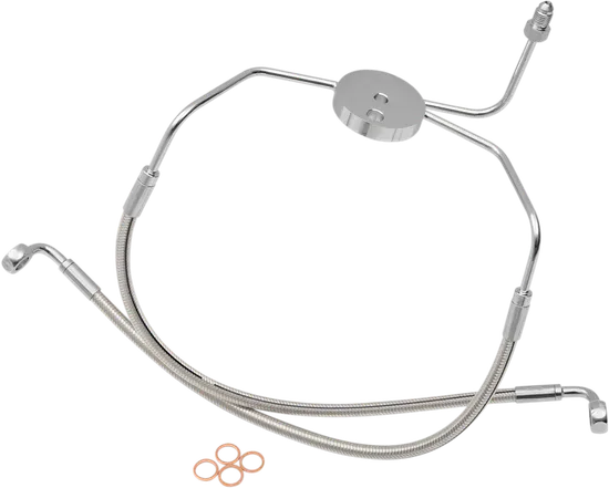 Magnum Designer Braided Front Brake Line Kit Lower Polished Non ABS
