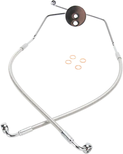 Magnum Designer Braided Front Brake Line Kit Lower Polished Non ABS