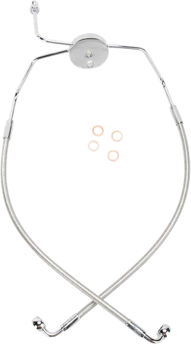 Magnum Designer Braided Front Brake Line Kit Lower Polished Non ABS