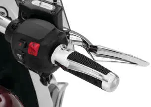 Kuryakyn Phantom Grooved Aluminum Handlebar Grips Pair Chrome