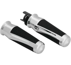 Kuryakyn Phantom Grooved Aluminum Handlebar Grips Pair Chrome