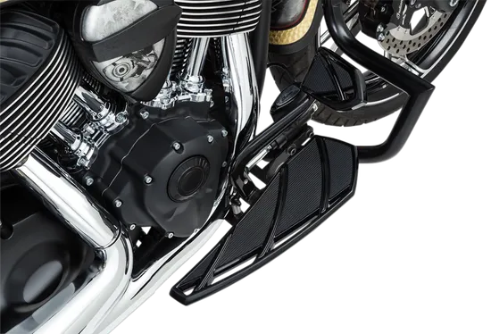 Kuryakyn Phantom Driver Floorboard Set Sculpted Aluminum Gloss Black