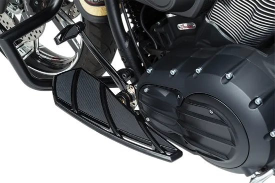 Kuryakyn Phantom Driver Floorboard Set Sculpted Aluminum Gloss Black