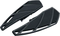 Kuryakyn Phantom Driver Floorboard Set Sculpted Aluminum Gloss Black