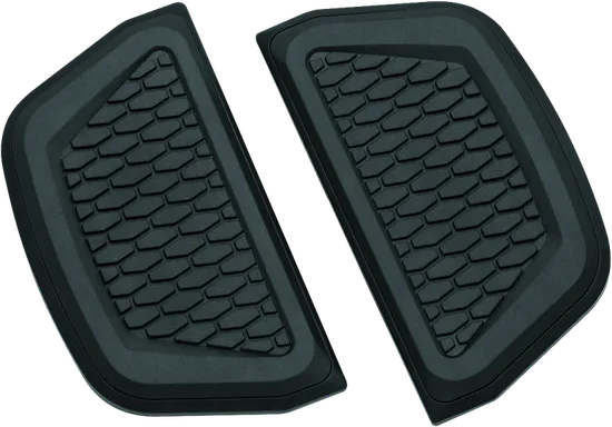 Kuryakyn Satin Black Hex Passenger Floorboard Inserts Pad Damper Pair