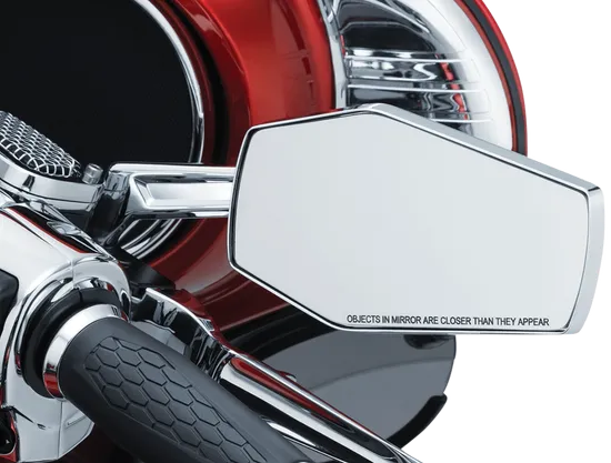 Kuryakyn Hex Wide Angle Side Mirrors Convex Glass Chrome Pair