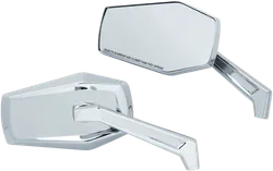 Kuryakyn Hex Wide Angle Side Mirrors Convex Glass Chrome Pair