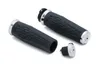 Kuryakyn Hex Aluminum Handlebar Grips Pair Chrome Dual Cable
