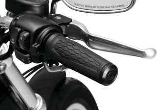 Kuryakyn Hex Aluminum Handlebar Grips Pair Black Dual Cable