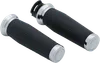 Kuryakyn Thresher Handlebar Grips Pair Chrome Knurled Rubber