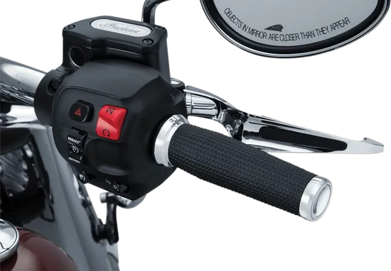 Kuryakyn Thresher Handlebar Grips Pair Chrome Knurled Rubber