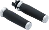Kuryakyn Thresher Handlebar Grips Pair Chrome Knurled Rubber