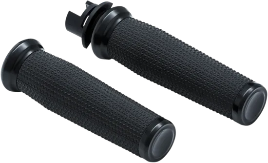 Kuryakyn Thresher Handlebar Grips Pair Black Knurled Rubber