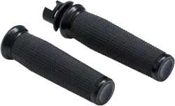 Kuryakyn Thresher Handlebar Grips Pair Black Knurled Rubber