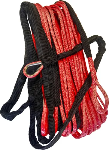 Synthetic Winch Rope 3/16" Diameter X 50ft Red
