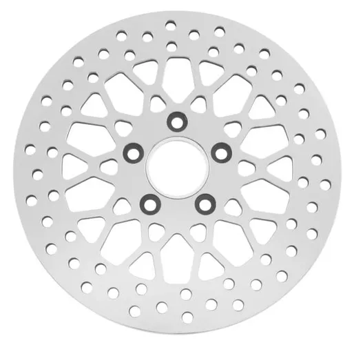 BC Rear Brake Rotor Disc Mesh Style Polished for Harley Dyna Softail Touring
