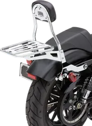 Cobra 14in Chrome Steel Detachable Backrest Kit Round Style