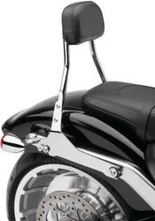 Cobra 14in Chrome Steel Detachable Backrest Kit Round Style