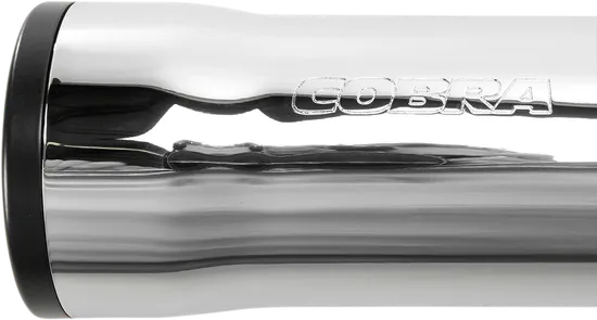 Cobra Chrome 3in Straight Cut Slip On Muffler w Race Pro Tip