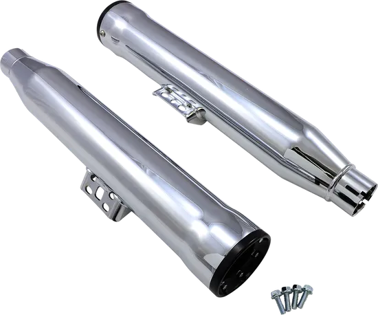 Cobra Chrome 3in Straight Cut Slip On Muffler w Race Pro Tip