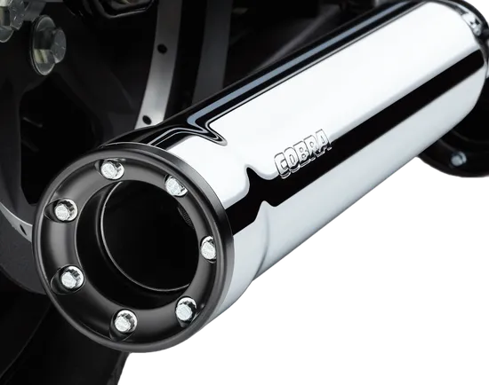 Cobra Chrome 3in Straight Cut Slip On Muffler w Race Pro Tip 2